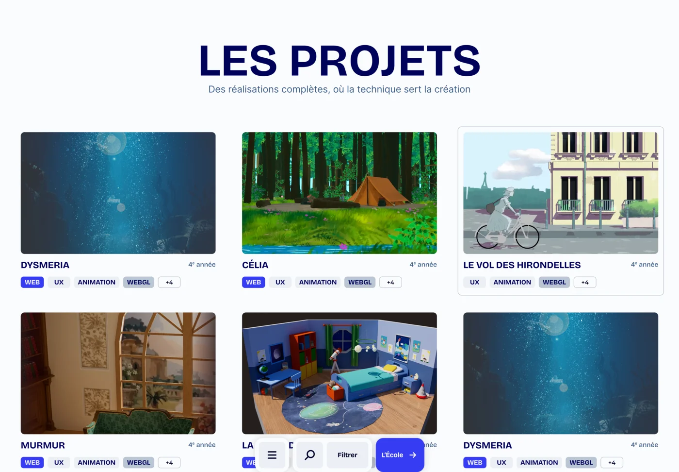 Visuel Mise en œuvre du projet Etudiants Gobelins
