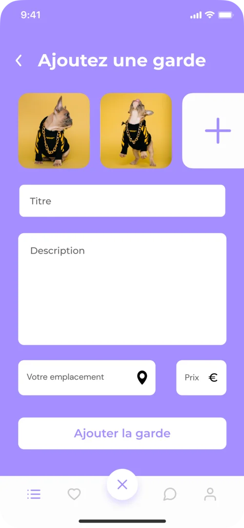 Visuel Mise en œuvre du projet Wooof App